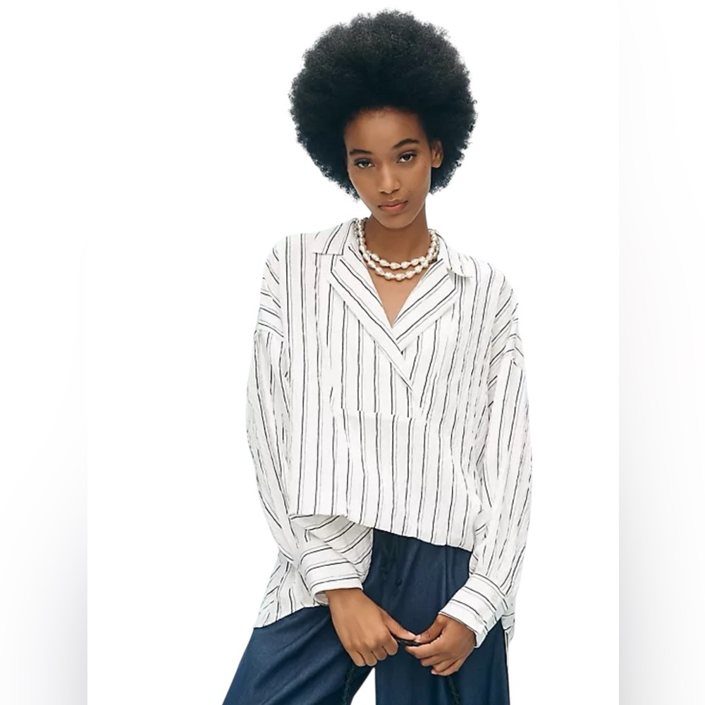 ANTHROPOLOGIE The Dylon Long-Sleeve Wide-Placket Top SIZE XL NEW WITH TAGS
